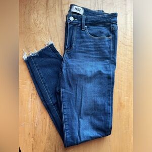 PAIGE Verdugo Ankle mid was distressed cuff denim jean